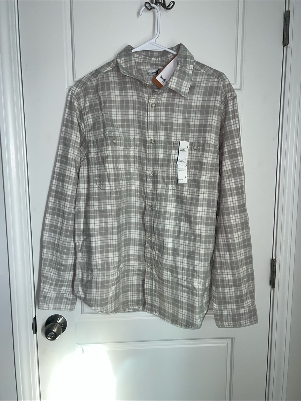Men's Gray Plaid Button-Up Jacket